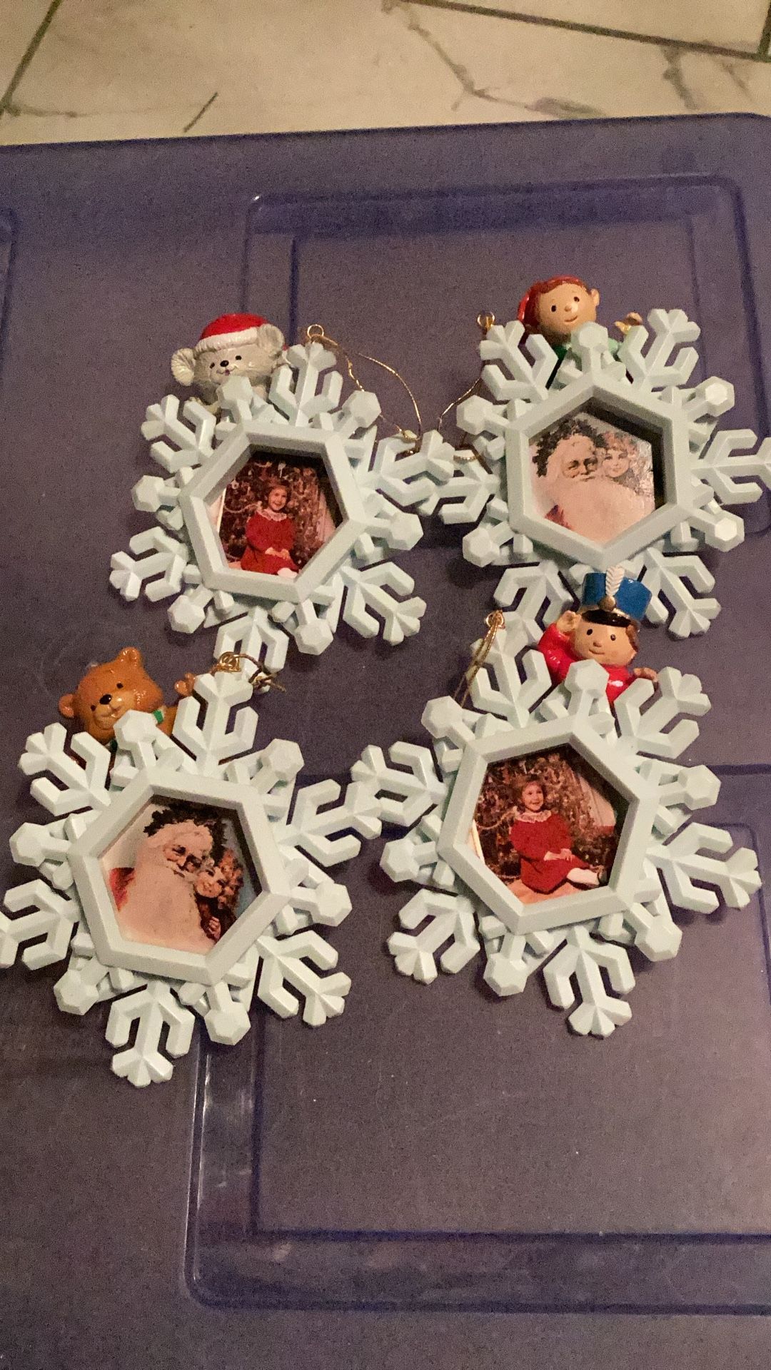 4 Wooden Christmas Ornaments