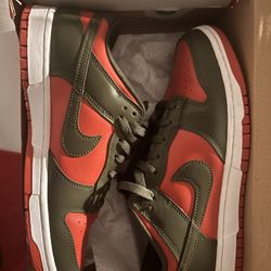 Red And Olive Green Nike Dunks