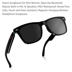BRAND NEW Smart Sunglasses for Men Women, Open Ear Bluetooth Glasses Built-in Mic. & Speakers, IP65 Waterproof, Hands-Free Calls, Touch and Voice Assi