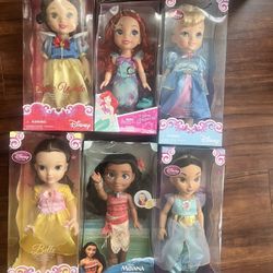 New In Box Disney Princess Dolls 