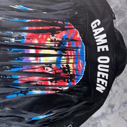 Like New Leather Biker Graffiti Jacket W/ Shingles