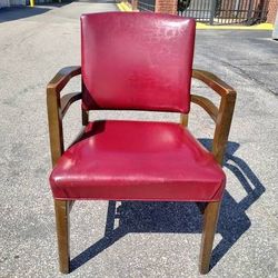 Vintage 1960's Mid Century Modern Burgundy Chair - Made in NC