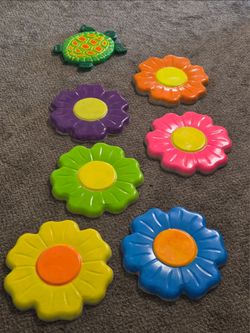 Concrete colorful stepping stones