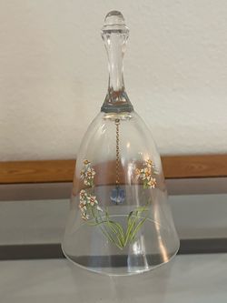 Vintage Hand Painted Glass Bell