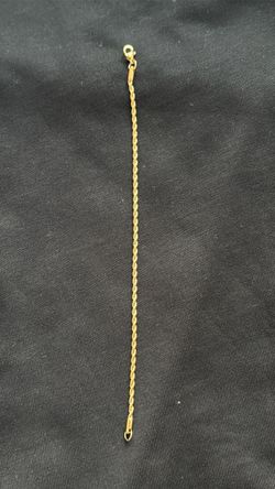 Gold plated Rope Bracelet 14k 8 inches
