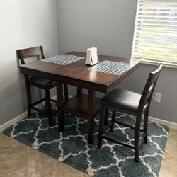 Real Wood Kitchen Table With (4) Hightops