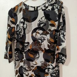 Dress + Multi-Color & 3/4 Sleeves 