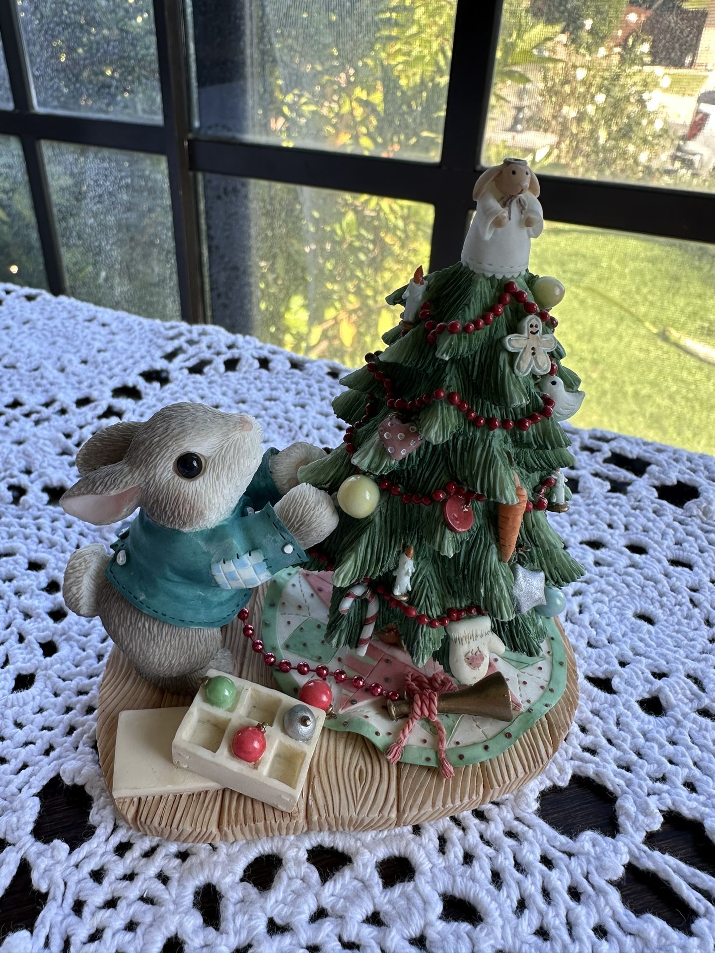 Vintage Enesco 1998 Blushing Bunnies “Blessings On The Tree For All To See”