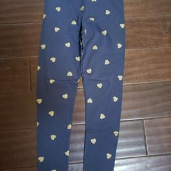 New Mini Boden Navy Blue Gold Heart Legging Sz 9 Yr Olds