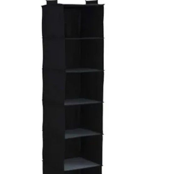 Hanging Clothes Closet Storage Organizer Rack, 5 Shelves Black