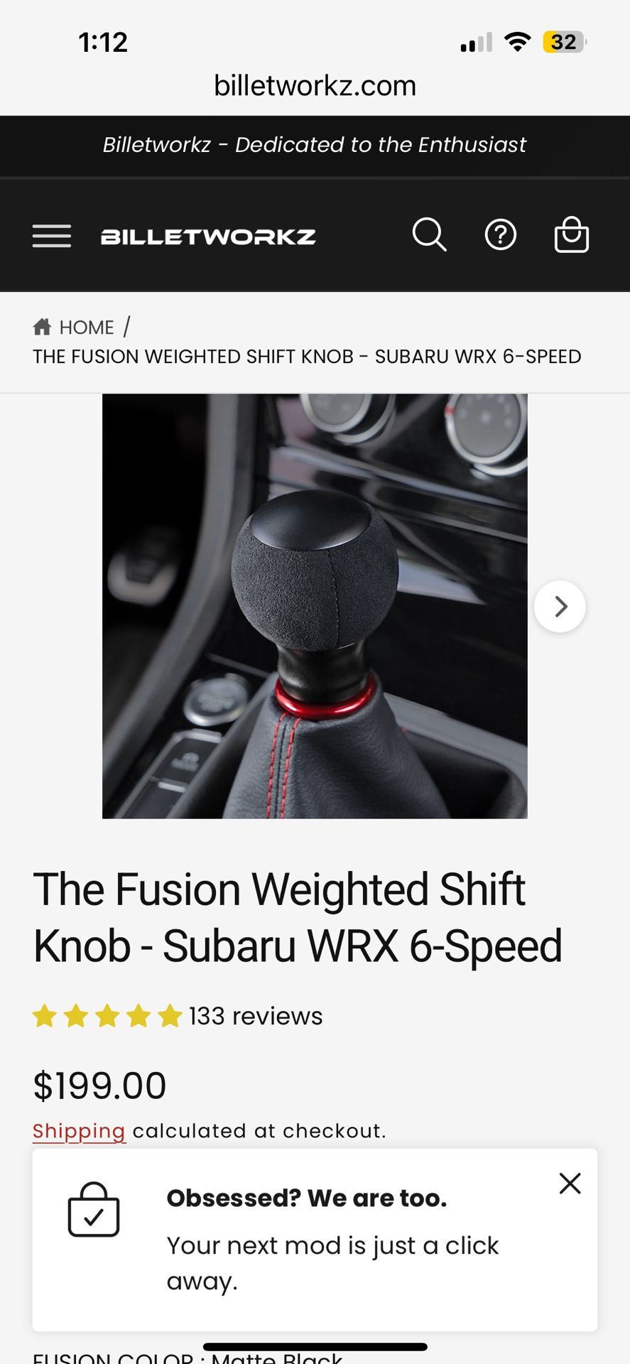 Alcantara Weighted Shift Knob