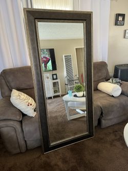 Long Hanging Mirror Brown/gold Frame