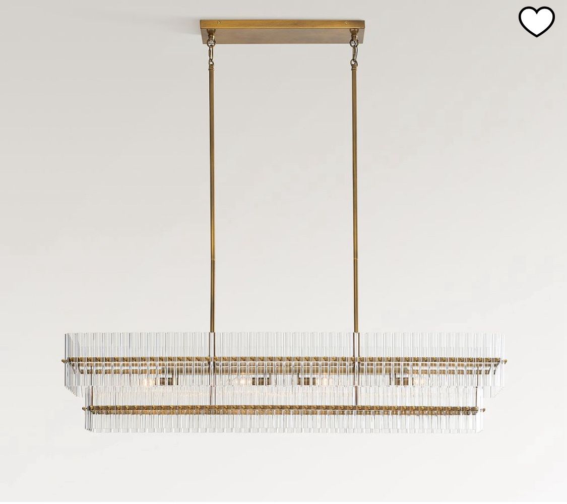 NIB Pottery Barn Mallory Crystal Linear Chandelier