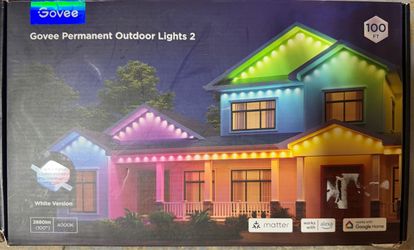 Govee Permanent Outdoor Lights 2 – 100FT RGBIC Smart LED Lights – White – H705E – New - Open Box