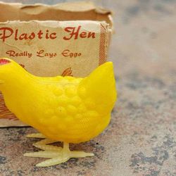 Vintage Hong Kong Hen laying egg