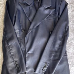 Leather Blazer Blue medium 