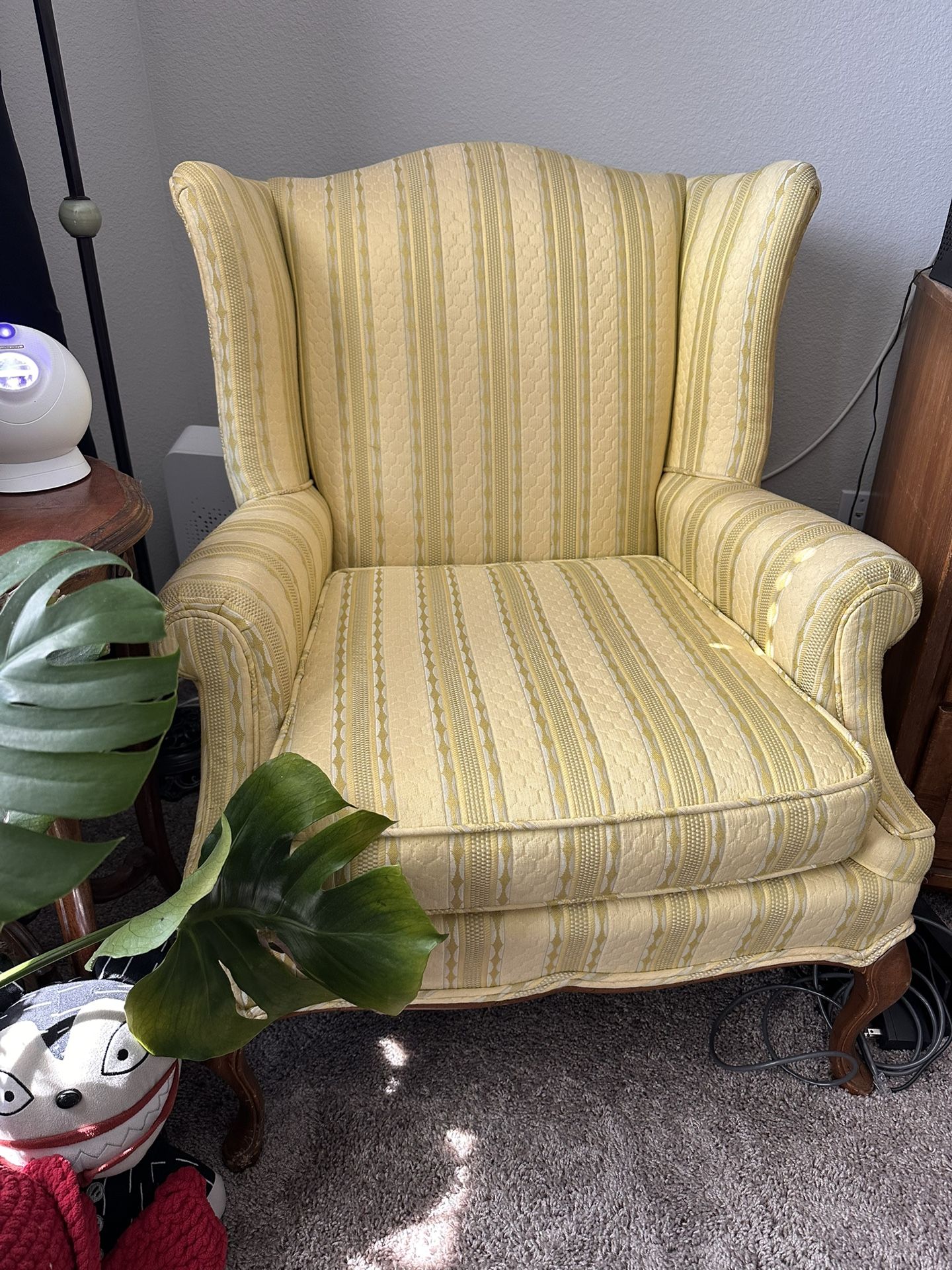 Vintage Yellow Wingback Chair