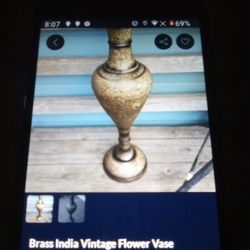 Brasss India Vintage  Flower Vase