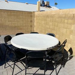 60” Round Table With 6-chairs