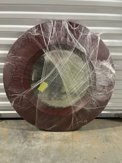 3’ Round Mirror with Wide Red Frame