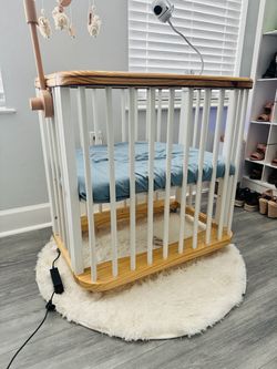 Nestig Wave 3-in-1 Convertible Crib – Mini Crib, Full Crib & Toddler Bed