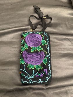 Mexican Embroidered Floral Crossbody Phone Bag