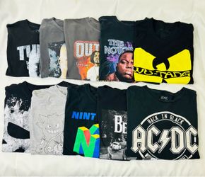 Lot of 10 Graphic Band & Rap , Gaming Tees