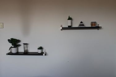 Stainless Steel & Black Floating Shelf X 2