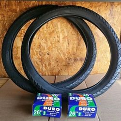 2 Pack 26x3.0 Fat Bike Tires ebike Tires With 2 Tubes of 26x3.0,DURO TIRES