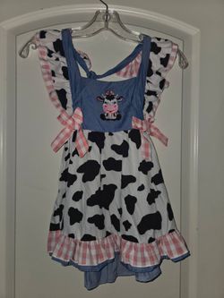 Cow toddler 18m /24m  dress,farm dress,Girls Cow Dress,Baby Cow Dress,Toddler Cow Costume Outfit