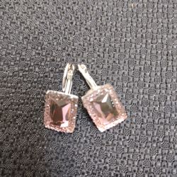NEW PINK CRYSTAL EARRINGS