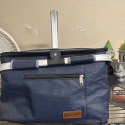 Insulated ice chest with a handle