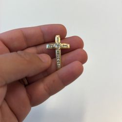 14kt Gold Cross 1kt Diamonds 