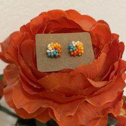 Huichol Beaded Stud Earrings