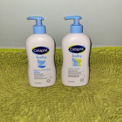 2 Cetaphil Baby 13.5oz Daily Lotion/ Wash & Shampoo 