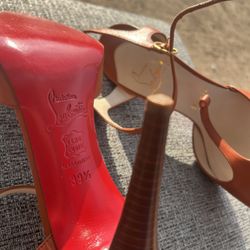 “Christian Louboutin “ Red Bottom-Brown Heels 