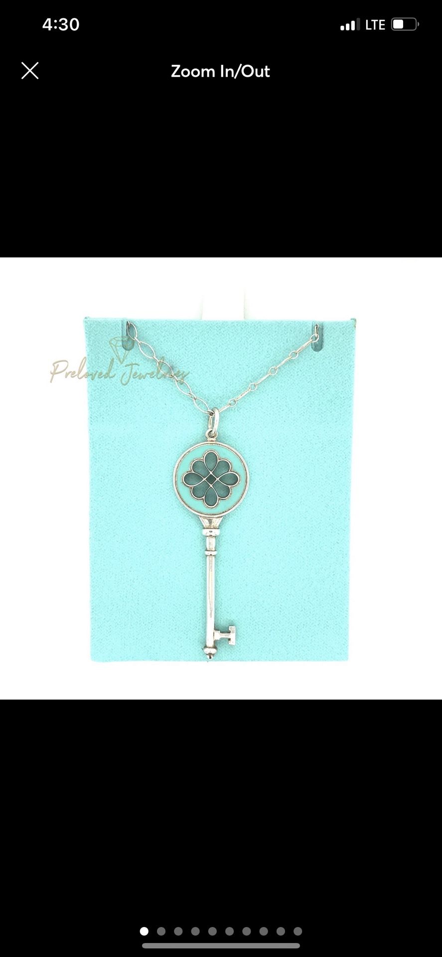 T&Co. 925 Teal Key Pendant Necklace