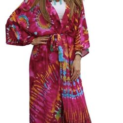 Plus Size Print Summer Kimono Cardigans Bathing Suit Cover Ups for Swimwear Wome
