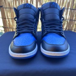Size 11, Air Jordan 1 Mid Black Royal Blue, No original box
