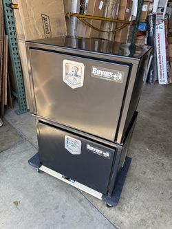 Pair of Buyers Product 18x18x24" Black Steel Underbody Truck Boxes