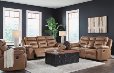 Beaman Peak Toffee Reclining Living Room Set