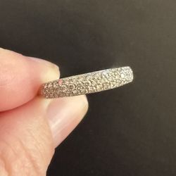 Diamond Pave Band 1/2 Ct tw Round-cut 14k White Gold
