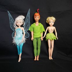 Disney Peter Pan, Tinkerbell, and Periwinkle Dolls