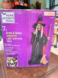 7-Foot Spellcasting Witch Halloween Animatronic — With Box — $120