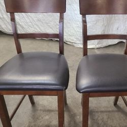 High Wooden Bar Stools (set Of 2)