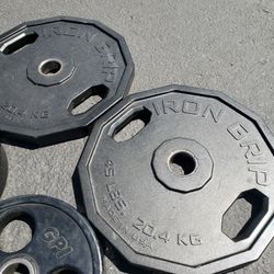 Iron Grip 45lb And 10lb Plates Olympic Weights