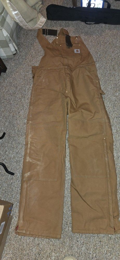 carhartt coversll bibs sz 34x32 like new