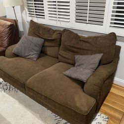 Brown Couch & Pillows