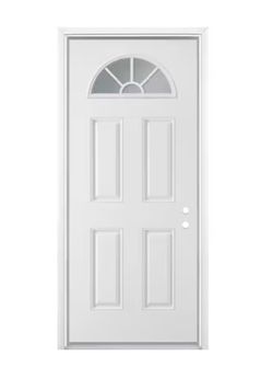 Masonite 36 in x 80 in 4 Panel Insulated Steel Left Hand Door New Scratch and Dent