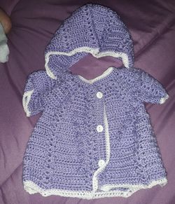 HOME MADE NEVER WORN CROCHET SET FOR YOUR NEWBORN BABYGIRL